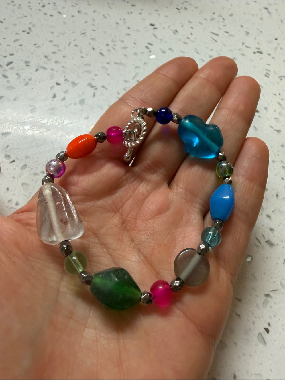 Y2K Colorful Beaded Bracelet Funky Mixed Media Candycore Boho Retro